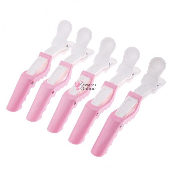 Clesti de coafor Crocodil CRD08CC Alb cu Roz, 5 bucati